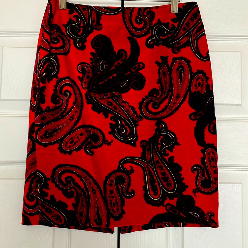 Talbots Paisley Pencil skirt